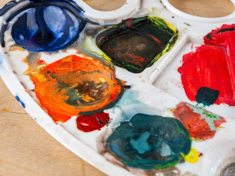 Artist's palette with bright colors